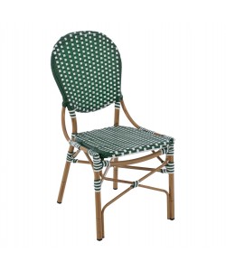 ΚΑΡΕΚΛΑ ΑΛΟΥΜΙΝΙΟΥ BAMBOO LOOK ΜΕ WICKER ΠΡΑΣΙΝΟ ΛΕΥΚΟ HM5792.01 47x55x98 εκ.