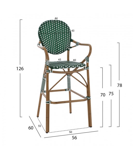ΣΚΑΜΠΟ ΑΛΟΥΜΙΝΙΟΥ BAMBOO LOOK ΜΕ WICKER ΠΡΑΣΙΝΟ ΛΕΥΚΟ HM5794.01 56x60x126 εκ. ΣΚΑΜΠΟ ΑΛΟΥΜΙΝΙΟΥ BAMBOO LOOK ΜΕ WICKER ΠΡΑΣΙΝΟ ΛΕΥΚΟ HM5794.01 56x60x126 εκ.