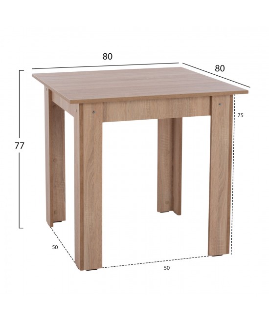 ΤΡΑΠΕΖΙ ΚΟΥΖΙΝΑΣ KELVIN HM2427.01, 80x80x77Υεκ., SONOMA OAK ΤΡΑΠΕΖΙ ΚΟΥΖΙΝΑΣ KELVIN HM2427.01, 80x80x77Υεκ., SONOMA OAK