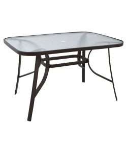 ΤΡΑΠΕΖΙ BRAVO ΜΕΤΑΛΛΙΚΟ ΚΑΦΕ ΓΥΑΛ.ΕΠΙΦΑΝΕΙΑ ΜΕ ΤΡΥΠΑ ΟΜΠΡΕΛΑΣ 120Χ70Χ72Υεκ.HM5021.12