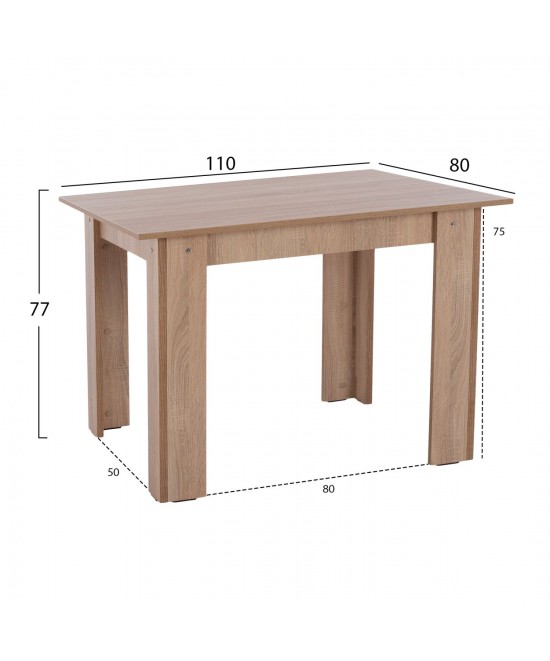 ΤΡΑΠΕΖΙ ΚΟΥΖΙΝΑΣ HM2428.01 KELVIN SONOMA OAK 110x80x77Υεκ. ΤΡΑΠΕΖΙ ΚΟΥΖΙΝΑΣ HM2428.01 KELVIN SONOMA OAK 110x80x77Υεκ.