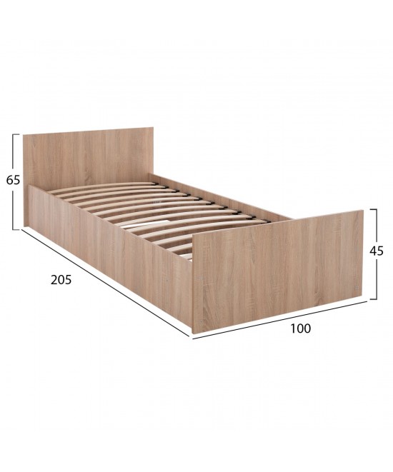 ΚΡΕΒΑΤΙ ADLER ΜΟΝΟ 90X200 SONAMA OAK HM2433.01