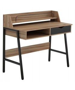 ΓΡΑΦΕΙΟ OLIVIER HM2129.02 ΜΕΛΑΜΙΝΗ ΣΕ ΚΑΡΥΔΙ-ΜΑΥΡΟ-ΜΑΥΡΟΣ ΜΕΤΑΛΛΙΚΟΣ ΣΚΕΛΕΤΟΣ 104x48x89Υεκ