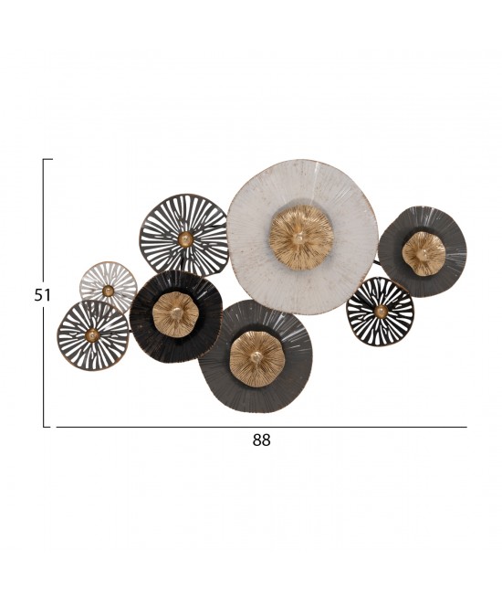 ΜΕΤΑΛΛΙΚΟ ΔΙΑΚΟΣΜΗΤΙΚΟ ΤΟΙΧΟΥ HM7170 ΓΚΡΙ ΕΚΡΟΥ ΧΡΥΣΟ 88x7x51Y εκ.