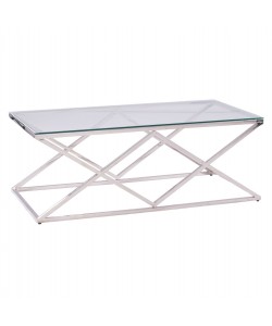 ΤΡΑΠΕΖΙ ΣΑΛΟΝΙΟΥ HOLLAND HM8624.01 ΜΕ ΓΥΑΛΙ ΚΑΙ ΒΑΣΗ ΧΡΩΜΙΟΥ 120X60Χ45 EK.