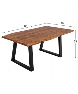 ΤΡΑΠΕΖΙ ΤΡΑΠΕΖΑΡΙΑΣ MONTANA 4εκ.ΠΑΧΟΣ ΑΠΟ ΜΑΣΙΦ ΞΥΛΟ ΑΚΑΚΙΑΣ HM8336.11 160x90x78Υεκ.