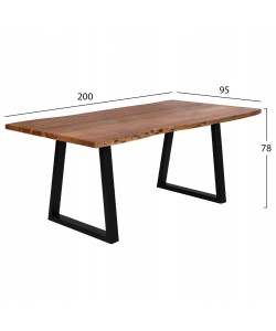 ΤΡΑΠΕΖΙ ΤΡΑΠΕΖΑΡΙΑΣ MONTANA 4εκ.ΠΑΧΟΣ ΜΑΣΙΦ ΞΥΛΟ ΑΚΑΚΙΑΣ HM8337.11 200x93x74Υ εκ.