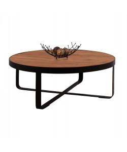 ΤΡΑΠΕΖΙ ΣΑΛΟΝΙΟΥ ATHARVA ΑΠΟ ΜΑΣΙΦ ΞΥΛΟ ΑΚΑΚΙΑΣ HM8461.11 Φ100x36Υ εκ.