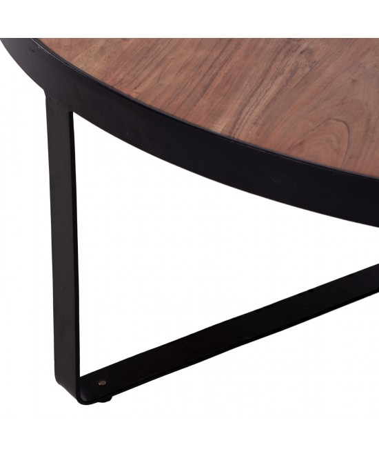 ΤΡΑΠΕΖΙ ΣΑΛΟΝΙΟΥ ATHARVA ΑΠΟ ΜΑΣΙΦ ΞΥΛΟ ΑΚΑΚΙΑΣ HM8461.11 Φ100x36Υ εκ.