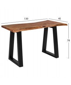 ΤΡΑΠΕΖΙ ΚΟΝΣΟΛΑ MONTANA 4εκ.ΠΑΧΟΣ ΜΑΣΙΦ ΞΥΛΟ ΑΚΑΚΙΑΣ ΦΥΣΙΚΟ HM8339.11 130x45x78Y εκ.