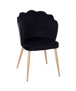 ΚΑΡΕΚΛΑ AVIE HM8737.04 ΒΕΛΟΥΔΟ ΜΑΥΡΟ ΜΕ ΜΕΤΑΛΛΙΚΟ ΧΡΥΣΟ ΣΚΕΛΕΤΟ 48x48x85 εκ.