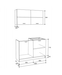ΣΥΝΘΕΣΗ ΚΟΥΖΙΝΑΣ BLAINE ΜΕΛΑΜΙΝΗ SONAMA-ΛΕΥΚΟ HM2439 120x46-29,2εκ.