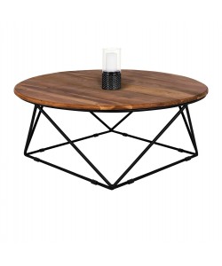 ΤΡΑΠΕΖΙ ΣΑΛΟΝΙΟΥ BERLIN HM8201.11 ΑΠΟ ΜΑΣΙΦ ΞΥΛΟ ΑΚΑΚΙΑΣ Φ90X36,5Υεκ.