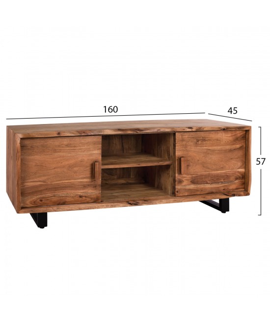 ΕΠΙΠΛΟ TV HM8185.11 NICOLE ΑΠΟ ΜΑΣΙΦ ΞΥΛΟ ΑΚΑΚΙΑΣ ΦΥΣΙΚΟ 160x45x57Υεκ.