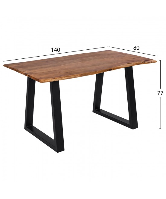 ΤΡΑΠΕΖΙ ΤΡΑΠΕΖΑΡΙΑΣ MONTANA SLIM HM8163.11 ΞΥΛΟ ΑΚΑΚΙΑΣ ΣΕ ΦΥΣΙΚΟ 140x80x77Υ