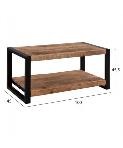 ΤΡΑΠΕΖΙ ΣΑΛΟΝΙΟΥ GATLIN HM8486.11 ΑΠΟ ΜΑΣΙΦ ΞΥΛΟ MANGO 100x45x45,5Υ εκ.