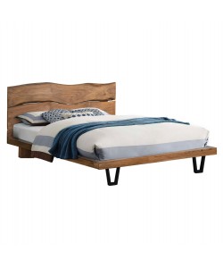 ΚΡΕΒΑΤΙ NICOLE HM8218.11 ΑΠΟ ΜΑΣΙΦ ΞΥΛΟ ΑΚΑΚΙΑΣ 212,5x180x106εκ. ΓΙΑ ΣΤΡΩΜΑ 160Χ200