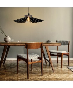 ΦΩΤΙΣΤΙΚΟ ΟΡΟΦΗΣ ΞΥΛΙΝΟ ΚΡΕΜΑΣΤΟ ΜΑΥΡΟ HM7349.03 Φ52x45Υ εκ.