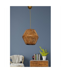 ΦΩΤΙΣΤΙΚΟ ΟΡΟΦΗΣ ΕΣΩΤΕΡΙΚΟΥ ΧΩΡΟΥ ΚΡΕΜΑΣΤΟ HM7362 ΑΠΟ ΜΕΤΑΛΛΟ ΚΑΙ BAMBOO ΚΑΡΥΔΙ 25x25x55Υ εκ.