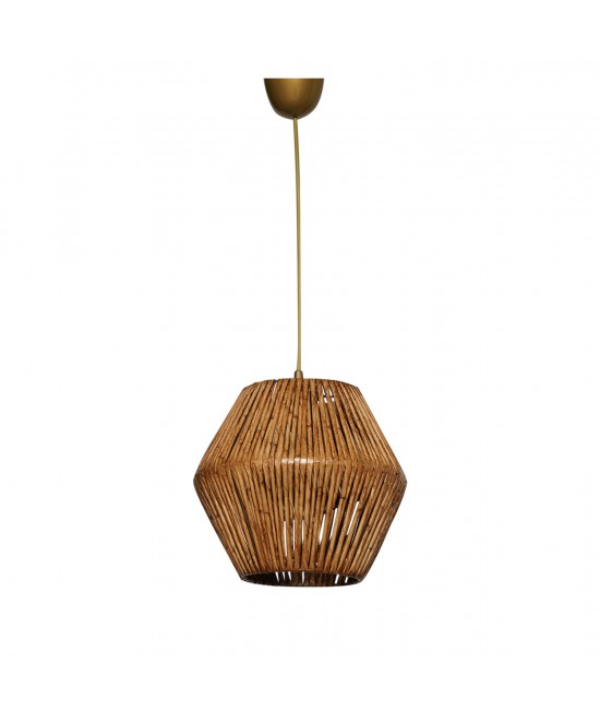 ΦΩΤΙΣΤΙΚΟ ΟΡΟΦΗΣ ΕΣΩΤΕΡΙΚΟΥ ΧΩΡΟΥ ΚΡΕΜΑΣΤΟ HM7362 ΑΠΟ ΜΕΤΑΛΛΟ ΚΑΙ BAMBOO ΚΑΡΥΔΙ 25x25x55Υ εκ.