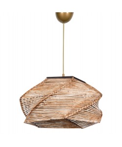 ΦΩΤΙΣΤΙΚΟ ΟΡΟΦΗΣ ΕΣΩΤΕΡΙΚΟΥ ΧΩΡΟΥ ΚΡΕΜΑΣΤΟ HM7367.01 ΑΠΟ ΞΥΛΟ ΚΑΙ BAMBOO ΦΥΣΙΚΟ 36x36x65Υ εκ.