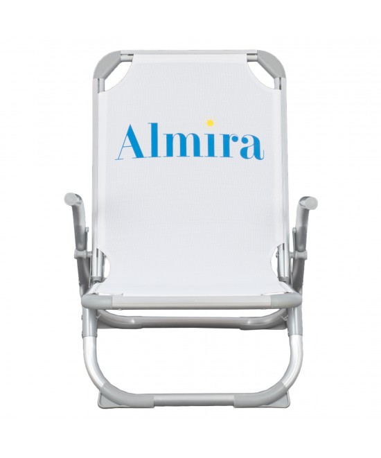 ΚΑΡΕΚΛΑΚΙ ΠΑΡΑΛΙΑΣ ΑΛΟΥΜINIOY ΒΑΡ.ΤΥΠΟΥ ΨΗΛΗ ΠΛΑΤΗ ALMIRA HM5053.03 ΛΕΥΚΟ 55x71x66Υεκ