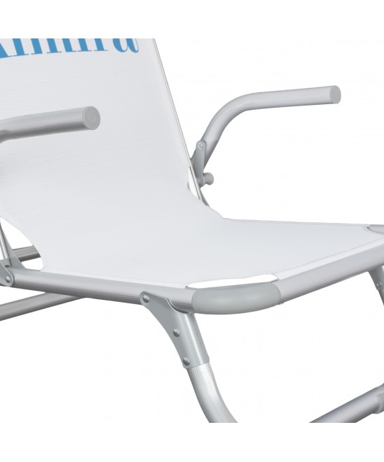 ΚΑΡΕΚΛΑΚΙ ΠΑΡΑΛΙΑΣ ΑΛΟΥΜINIOY ΒΑΡ.ΤΥΠΟΥ ΨΗΛΗ ΠΛΑΤΗ ALMIRA HM5053.03 ΛΕΥΚΟ 55x71x66Υεκ