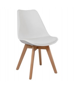 ΚΑΡΕΚΛΑ VEGAS HM0033.01 ΜΕ ΞΥΛΙΝΑ ΠΟΔΙΑ ΚΑΙ ΜΕ ΚΑΘΙΣΜΑ ΛΕΥΚΟ 47x56,6x82Υεκ.