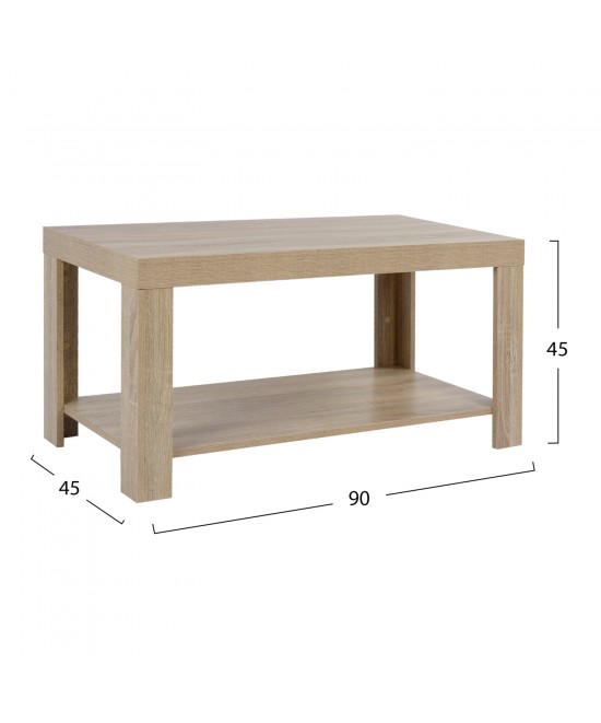 ΤΡΑΠΕΖΙ ΣΑΛΟΝΙΟΥ ΜΕΛΑΜΙΝΗΣ ALAYNA HM2207.02 SONAMA 90X45X45 εκ.