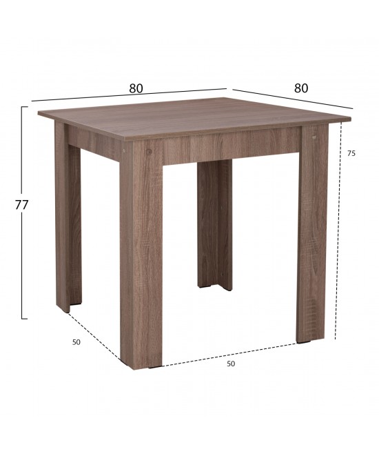 ΤΡΑΠΕΖΙ ΚΟΥΖΙΝΑΣ KELVIN HM2427.05, SONOMA OAK TRUFFLE, 80x80x77εκ. ΤΡΑΠΕΖΙ ΚΟΥΖΙΝΑΣ KELVIN HM2427.05, SONOMA OAK TRUFFLE, 80x80x77εκ.