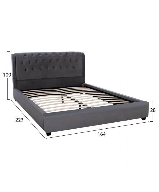 ΚΡΕΒΑΤΙ ODALYS 150X200 ΒΕΛΟΥΔΟ ΥΦΑΣΜΑ ΓΚΡΙ HM549.11 164x223x100 εκ. ΚΡΕΒΑΤΙ ODALYS 150X200 ΒΕΛΟΥΔΟ ΥΦΑΣΜΑ ΓΚΡΙ HM549.11 164x223x100 εκ.