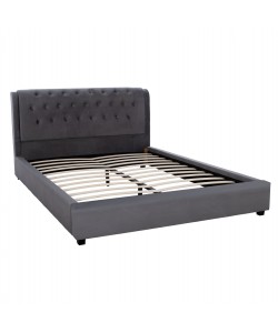 ΚΡΕΒΑΤΙ ODALYS 150X200 ΒΕΛΟΥΔΟ ΥΦΑΣΜΑ ΓΚΡΙ HM549.11 164x223x100 εκ.