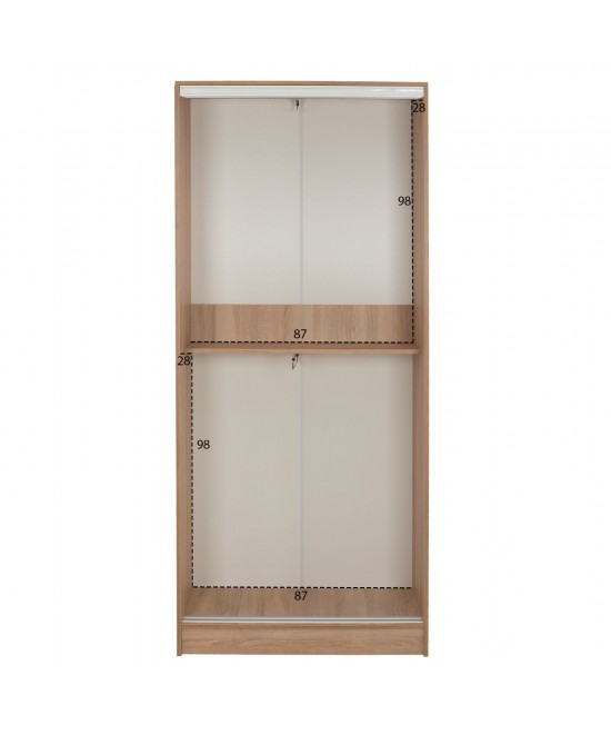 ΝΤΟΥΛΑΠΑ ΣΥΡΟΜΕΝΗ ADLER ΜΕΛΑΜΙΝΗΣ 90x45x210Yεκ. SONAMA OAK 2ΦΥΛΛΗ HM2436.01