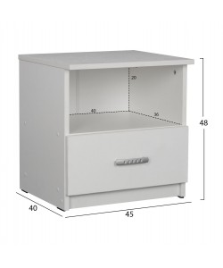 ΚΟΜΟΔΙΝΟ ADLER ΜΕΛΑΜΙΝΗΣ ΛΕΥΚΟ HM2431.03 45x40x48 εκ.