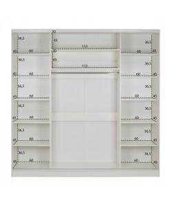 ΝΤΟΥΛΑΠΑ ΣΥΡΟΜΕΝΗ ADLER ΜΕΛΑΜΙΝΗΣ ΛΕΥΚΗ ΜΕ ΚΑΘΡΕΦΤΗ 3ΦΥΛΛΗ HM2462.03  240x60x240 εκ.