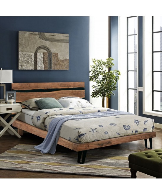 ΚΡΕΒΑΤΙ ALICIA ΑΠΟ ΜΕΤΑΛΛΟ ΚΑΙ ΜΑΣΙΦ ΞΥΛΟ ΑΚΑΚΙΑΣ 217x180,5x94Yεκ.(ΣΤΡΩΜΑ 160Χ200)HM8359.11