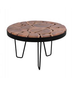 ΤΡΑΠΕΖΙ ΣΑΛΟΝΙΟΥ TIMOTHY ΑΠΟ ΜΑΣΙΦ ΞΥΛΟ ΑΚΑΚΙΑΣ Φ73x45Υεκ.HM8366.11