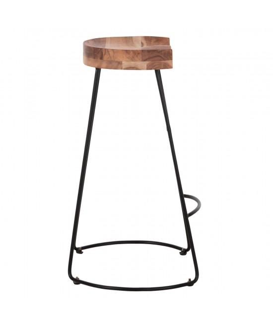 ΣΚΑΜΠΟ BAR ELEANOR HM8363.11 ΜΑΣΙΦ ΞΥΛΟ ΑΚΑΚΙΑΣ-ΜΕΤΑΛΛΟ 50x43x78Υεκ.