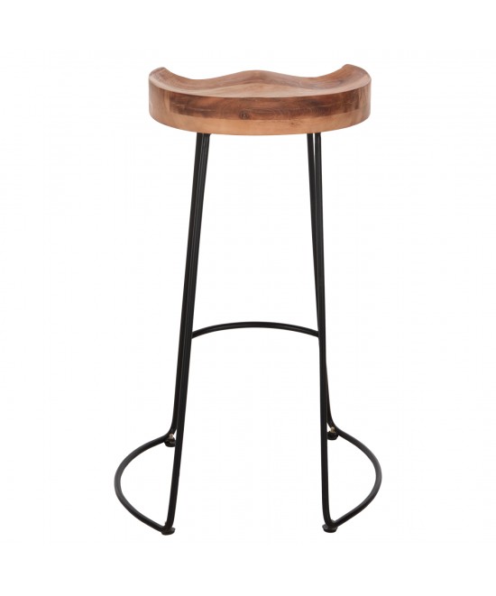 ΣΚΑΜΠΟ BAR ELEANOR HM8363.11 ΜΑΣΙΦ ΞΥΛΟ ΑΚΑΚΙΑΣ-ΜΕΤΑΛΛΟ 50x43x78Υεκ.