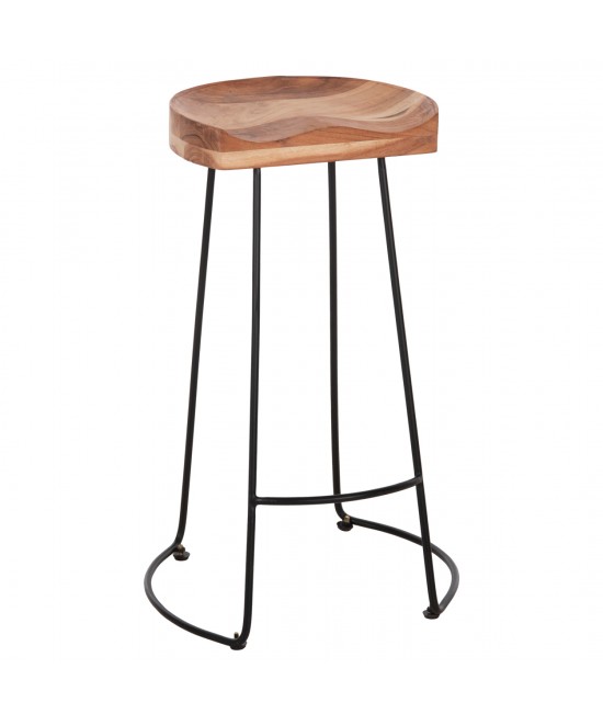 ΣΚΑΜΠΟ BAR ELEANOR HM8363.11 ΜΑΣΙΦ ΞΥΛΟ ΑΚΑΚΙΑΣ-ΜΕΤΑΛΛΟ 50x43x78Υεκ.