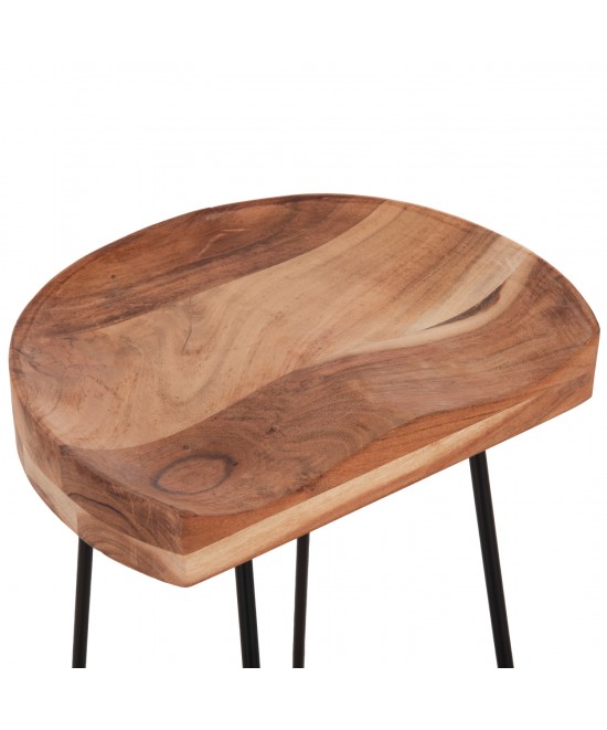 ΣΚΑΜΠΟ BAR ELEANOR HM8363.11 ΜΑΣΙΦ ΞΥΛΟ ΑΚΑΚΙΑΣ-ΜΕΤΑΛΛΟ 50x43x78Υεκ.