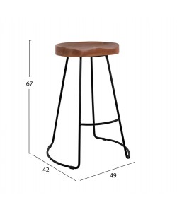 ΣΚΑΜΠΟ ΜΕΣΑΙΟΥ ΥΨΟΥΣ ELEANOR ΑΠΟ ΜΑΣΙΦ ΞΥΛΟ ΑΚΑΚΙΑΣ 49Χ42Χ67Υεκ. HM8487.11