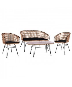 ΣΕΤ 4ΤΜΧ ΤΡΑΠΕΖΙ ΜΕ ΠΑΓΚΑΚΙ & 2 ΠΟΛΥΘΡΟΝΕΣ ALLEGRA WICKER ΜΠΕΖ HM10600