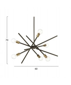 ΦΩΤΙΣΤΙΚΟ ΟΡΟΦΗΣ ΠΟΛΥΦΩΤΟ ΜΕΤΑΛΛΙΚΟ ΜΑΥΡΟ ΧΡΥΣΟ HM7401.01 60x70 εκ.