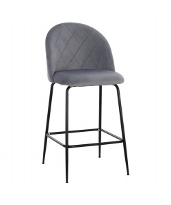 ΣΚΑΜΠΟ ODED ΜΕΣΑΙΟΥ ΥΨΟΥΣ HM8732.11 ΜΕ ΜΕΤΑΛΛΙΚΑ ΠΟΔΙΑ & ΒΕΛΟΥΔΟ ΓΚΡΙ 45x53x98 εκ.