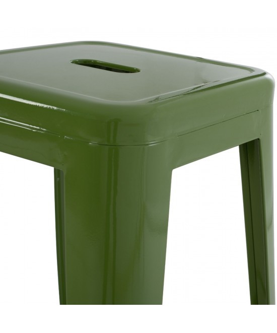 ΣΚΑΜΠΟ BAR ΜΕΤΑΛΛΙΚΟ MELITA ΣΕ LIGHT OLIVE GREEN HM8642.13 43x43x78 εκ.