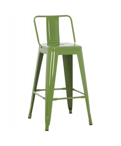 ΣΚΑΜΠΟ ΜΕΣΑΙΟΥ ΥΨΟΥΣ ΜΕΤΑΛΛΙΚΟ MELITA ΣΕ LIGHT OLIVE GREEN HM8574.13 42x42x98 εκ.