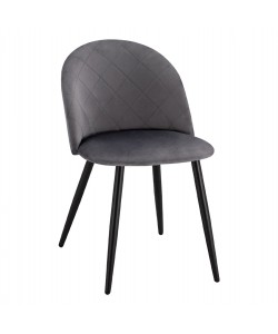 ΚΑΡΕΚΛΑ ODED ΜΕ ΜΕΤΑΛΛΙΚΑ ΜΑΥΡΑ ΠΟΔΙΑ & ΒΕΛΟΥΔΟ ΓΚΡΙ HM8731.11 49x57x79Υ εκ.