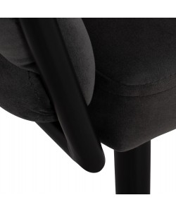 ΠΟΛΥΘΡΟΝΑΚΙ LUANDA ΒΕΛΟΥΔΟ ΓΚΡΙ ΚΑΙ ΜΕΤΑΛΛΙΚΑ ΠΟΔΙΑ HM8741.01 60x54x78 εκ.