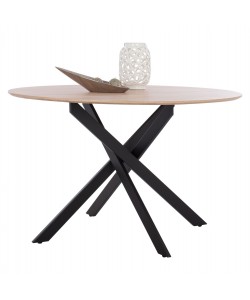 ΤΡΑΠΕΖΙ ROSARIO ΜΕ ΜDF ΕΠΙΦΑΝΕΙΑ SONAMA & ΜΕΤΑΛΛΙΚΑ ΠΟΔΙΑ HM8742.01 Φ120Χ75 εκ.